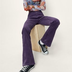 Petite Corduroy High Waisted Flare Pants